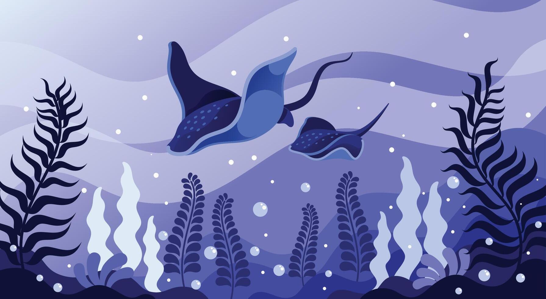 Stingray In Ocean Illustration vector