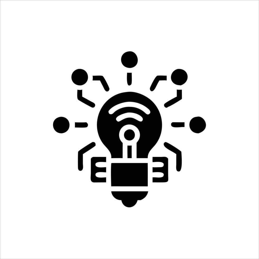 Idea Icon Silhouette and Technology Art for Creative Concept vector