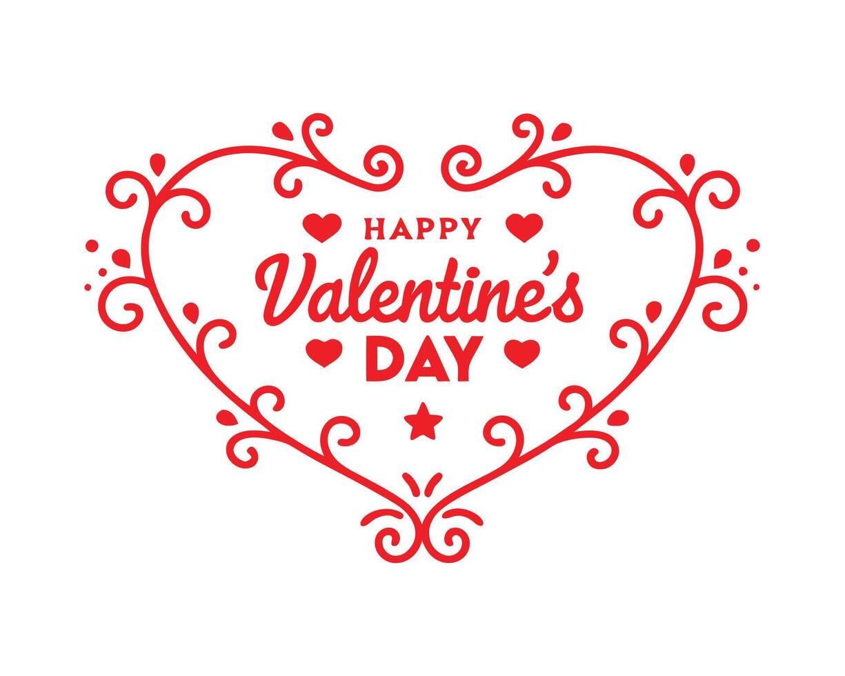 Valentines Day Typography Illustration vector