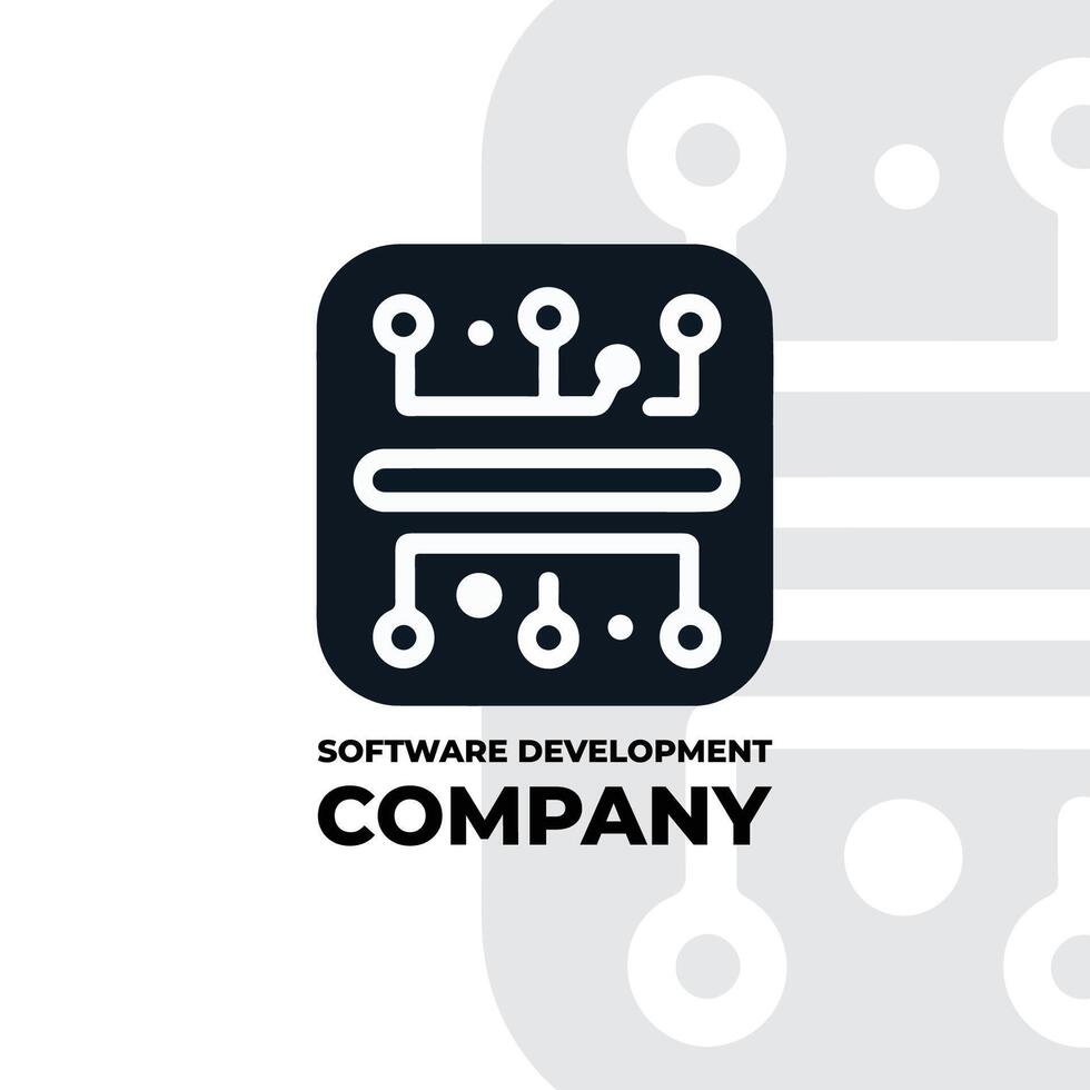 a flat minimalist logo for a software development company vector