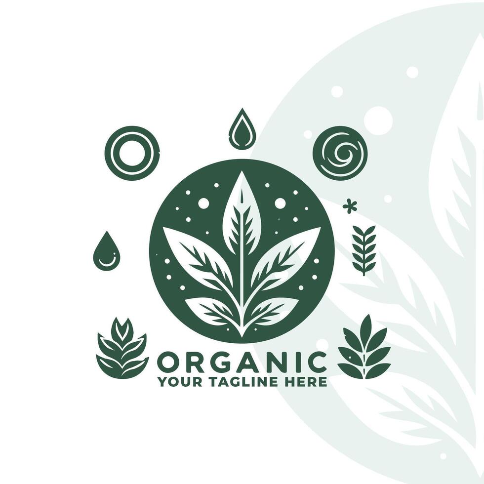 flat and minimalist logo for an organic skincare brand vector
