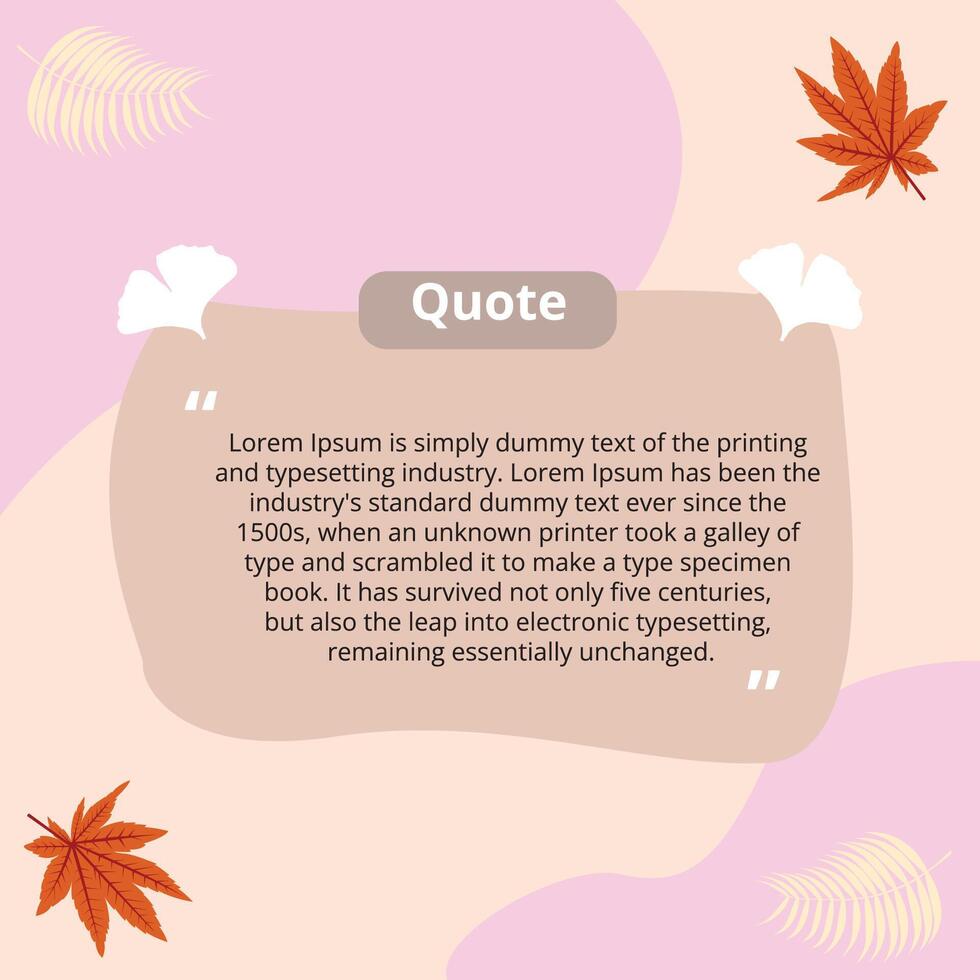 quote template with cute frame vector