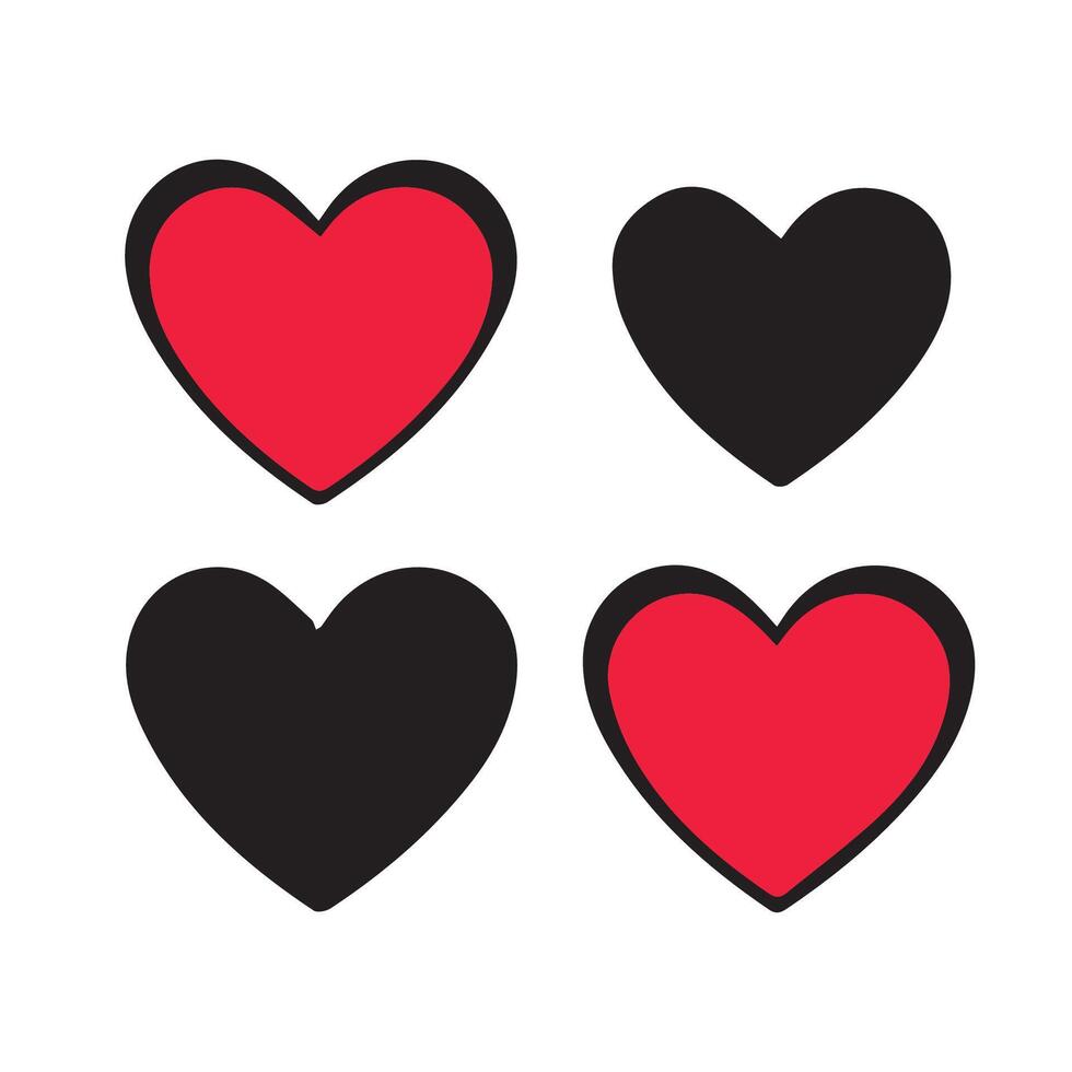 Collection of Love Heart Symbol Icons. illustration vector