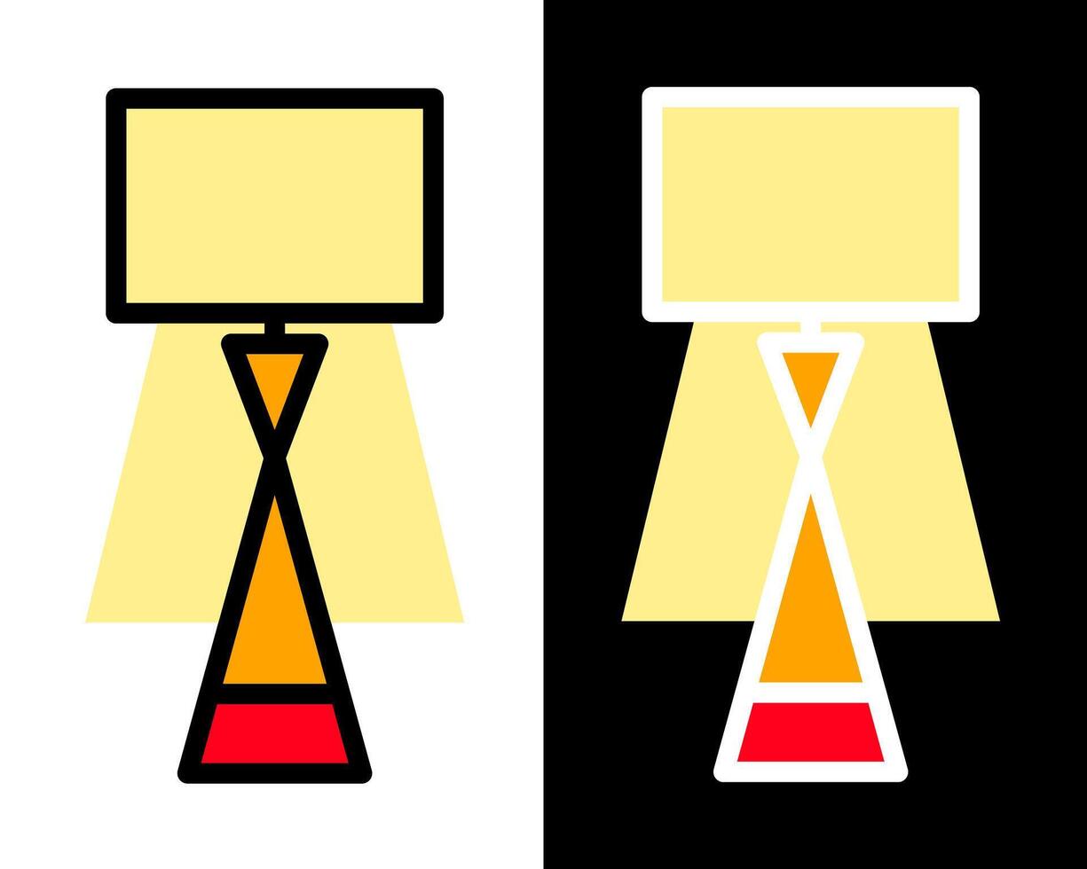 illustration of a sleek, tall decorative floor lamp with minimalist features, ideal for contemporary living room or office decor vector