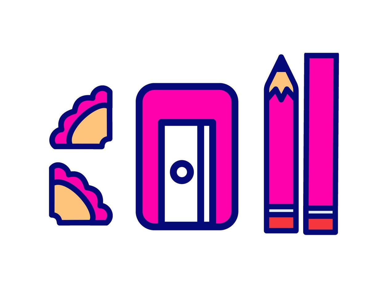 illustration of pink sharpener and pencil suitable for kids school stuff vector