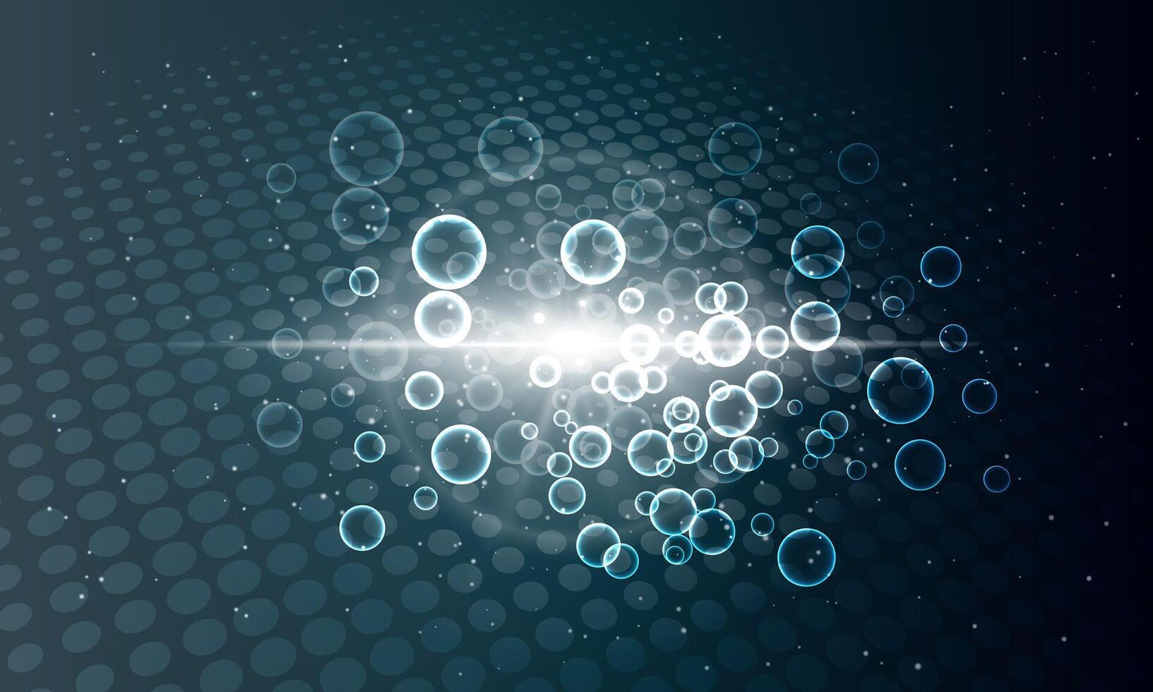 abstract halftone and bokeh effects combined. light and bubble. vector