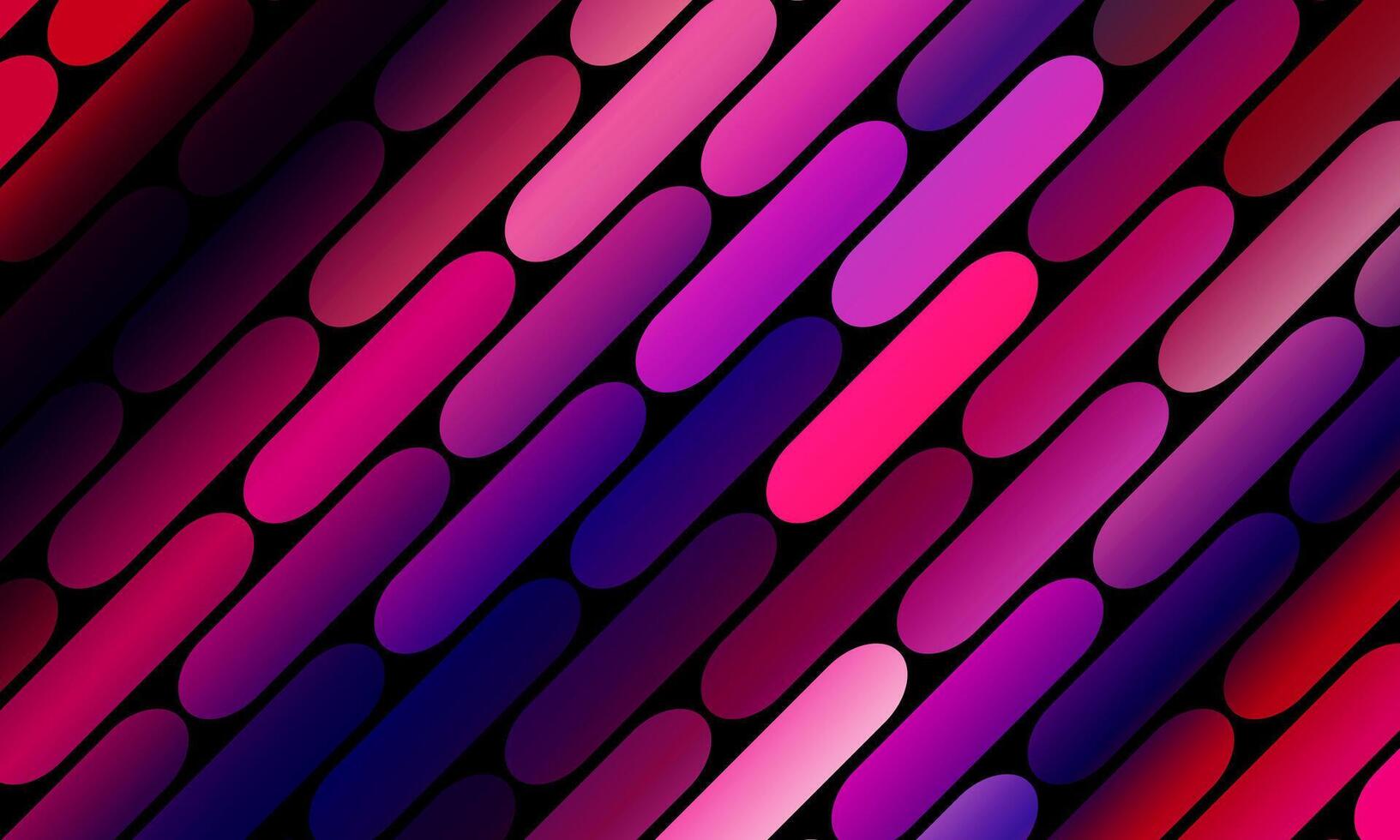 Abstract colorful pattern of straight diagonal line stripes on a black background. multi color. vector