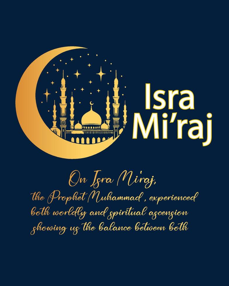 Isra and mi'raj panoramic design for gradient color vector