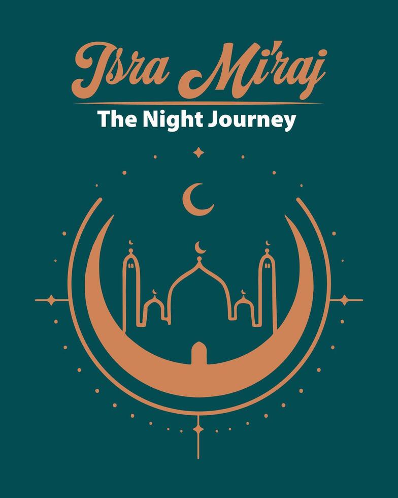 Isra miraj banner in flat design vector