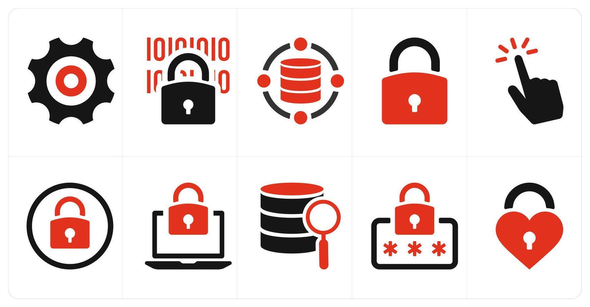 A set of 10 mix icons as settings, programming, data vector