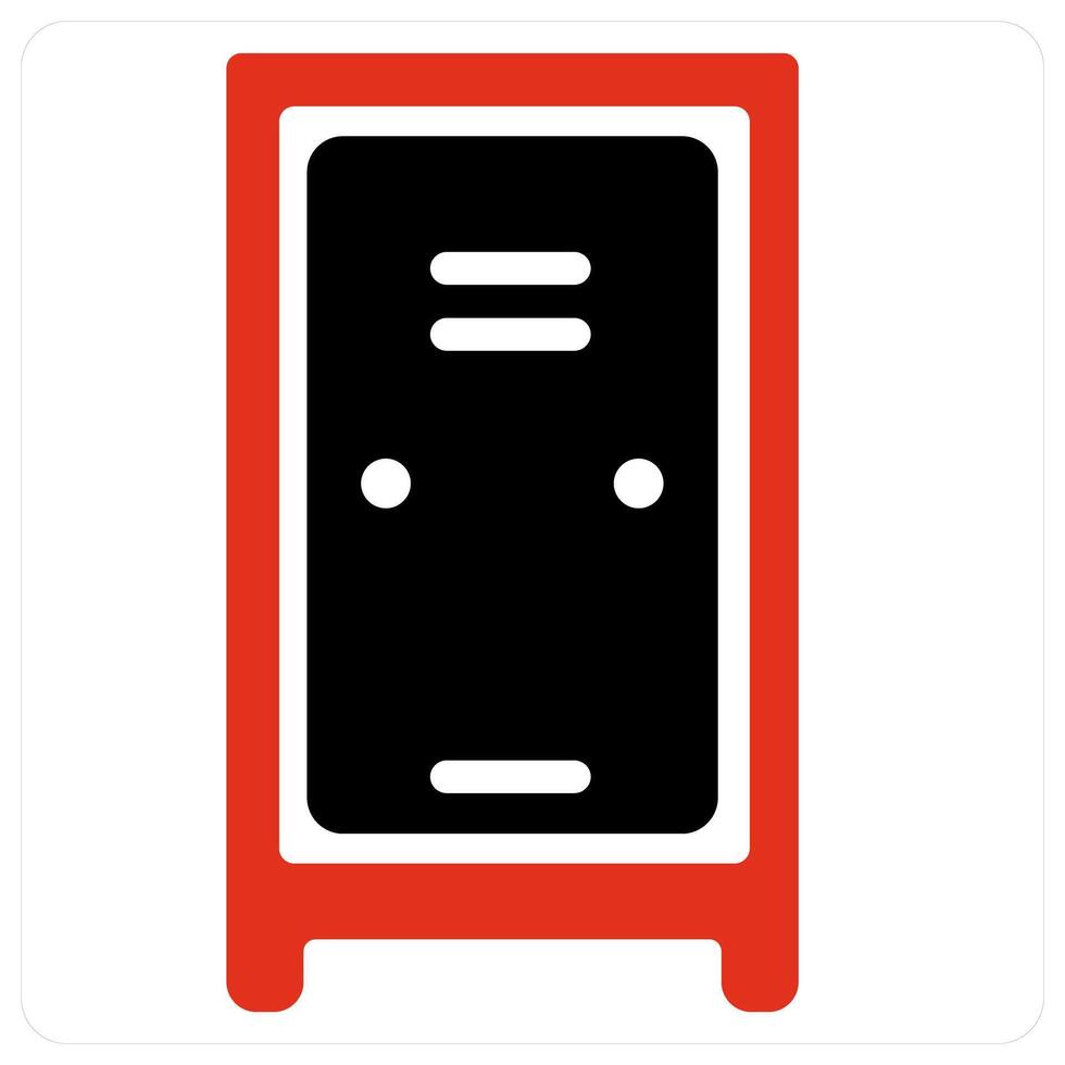 Locker and door icon concept vector