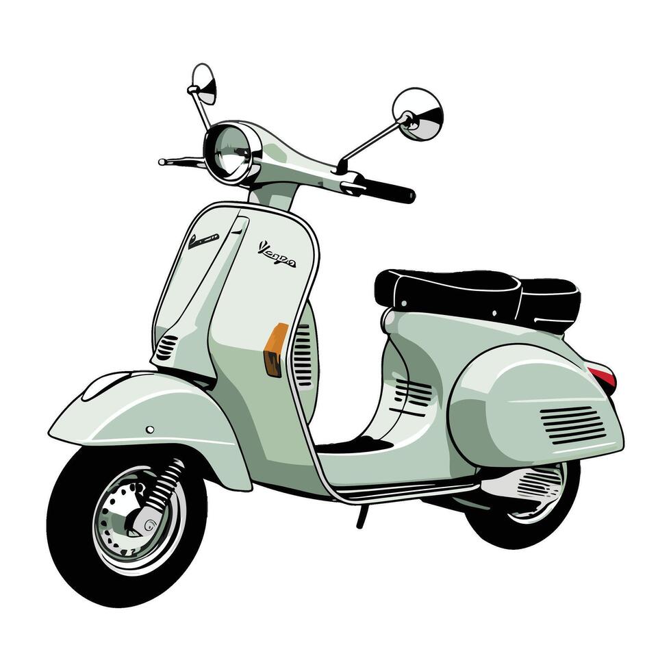 A drawing of a scooter on a white background vector
