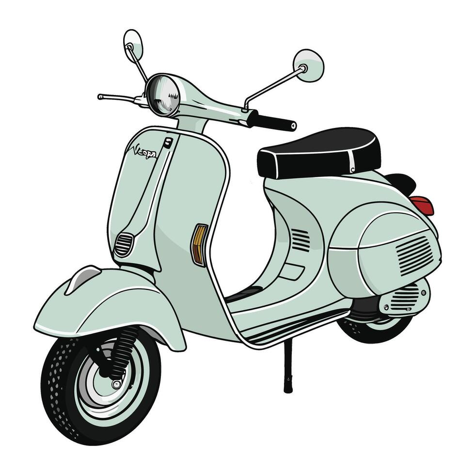A drawing of a scooter on a white background vector