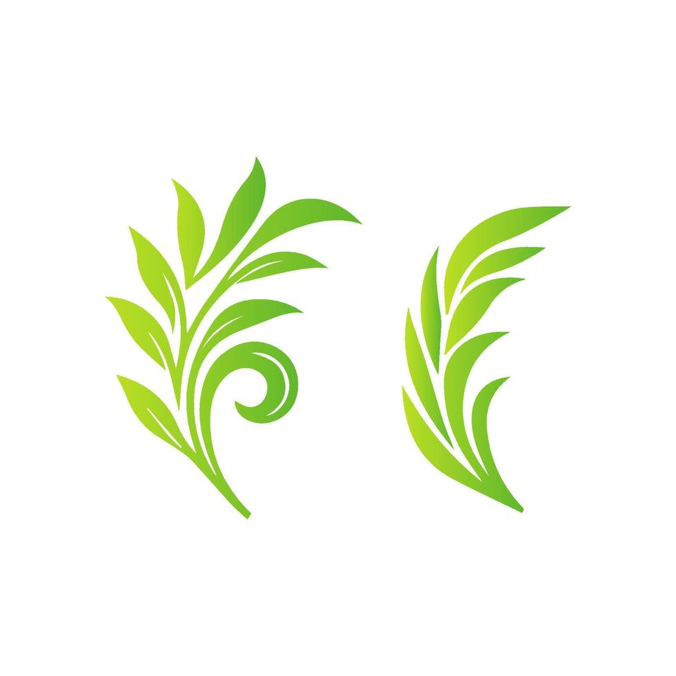 Green leaf ecology nature element vector