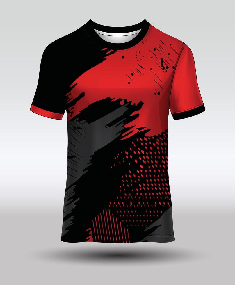 Red and Gray brushes design also dot design Jersey for sports vector
