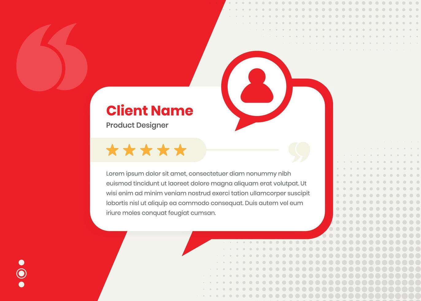 Modern professional client feedback and customer review social media and web ui template design vector
