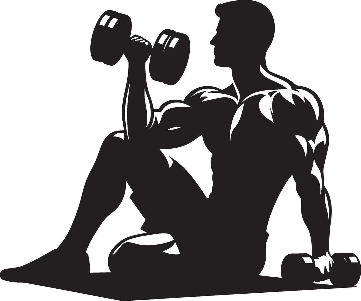 Hand weightlifting silhouette illustration isolated on a white background vector