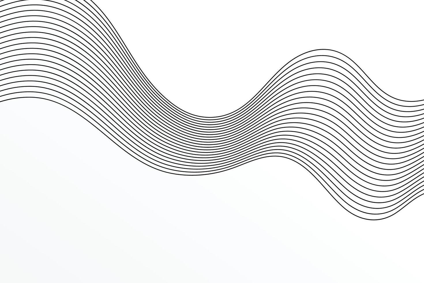 Minimal Abstract Wavy thin lines background. Quiet black wave lines backdrop. vector