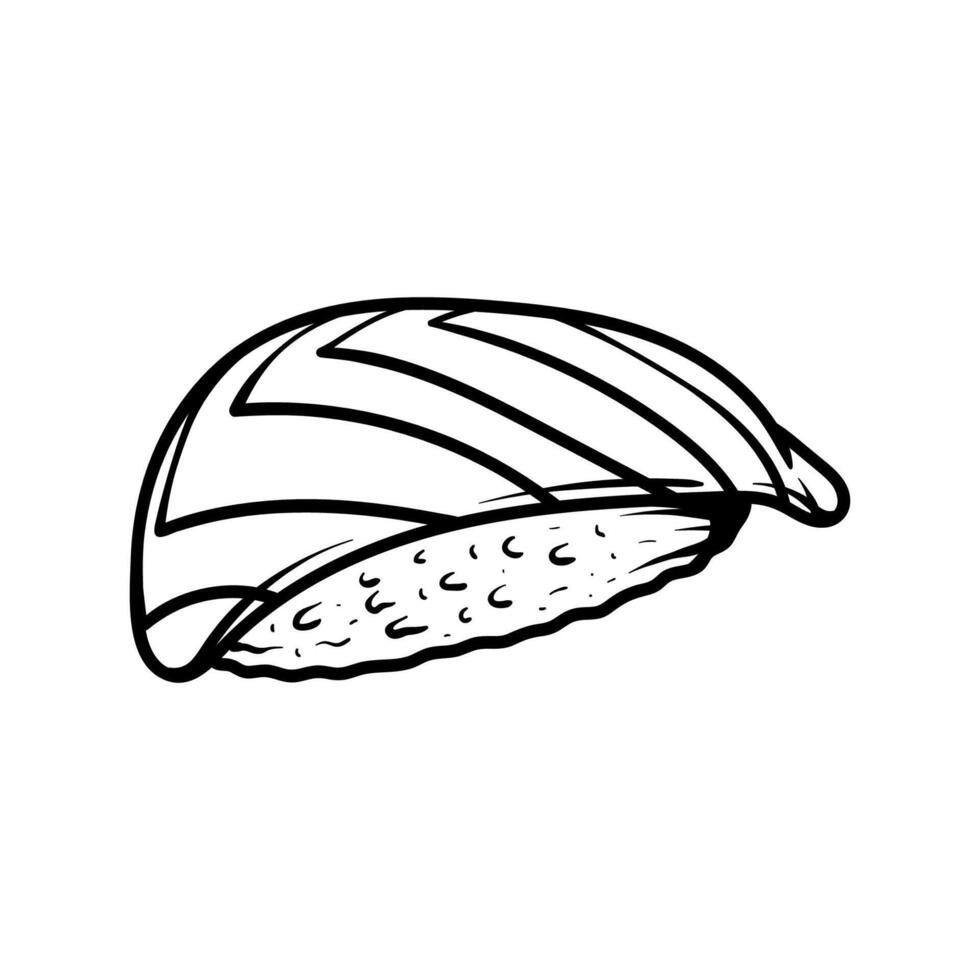 salmon sushi sashimi drawing coloring line art style sketch classic vintage design illustration vector