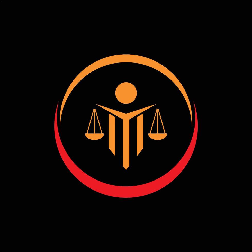 Gold and Red Classy and Refined Law Firm Logo. vector