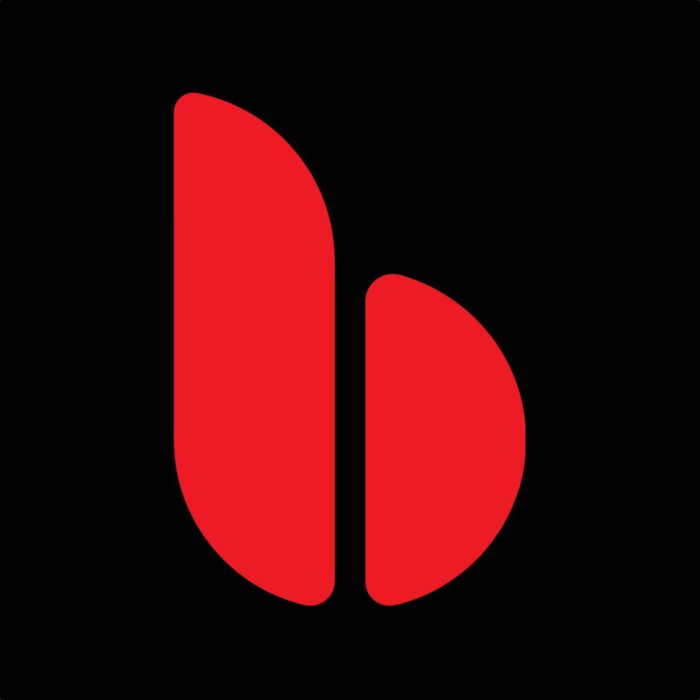 Soft Red And Black Abstract Letter B Logo. vector