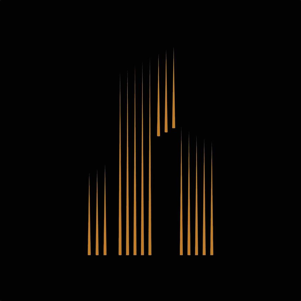 Gold and Black Luxury Architecture Logo. vector