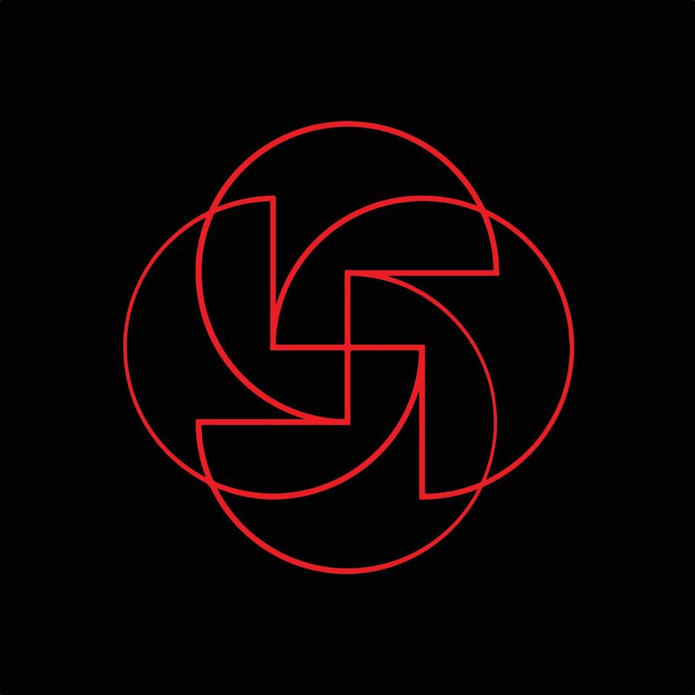 Abstract Spiral Geometric Shape Logo. vector