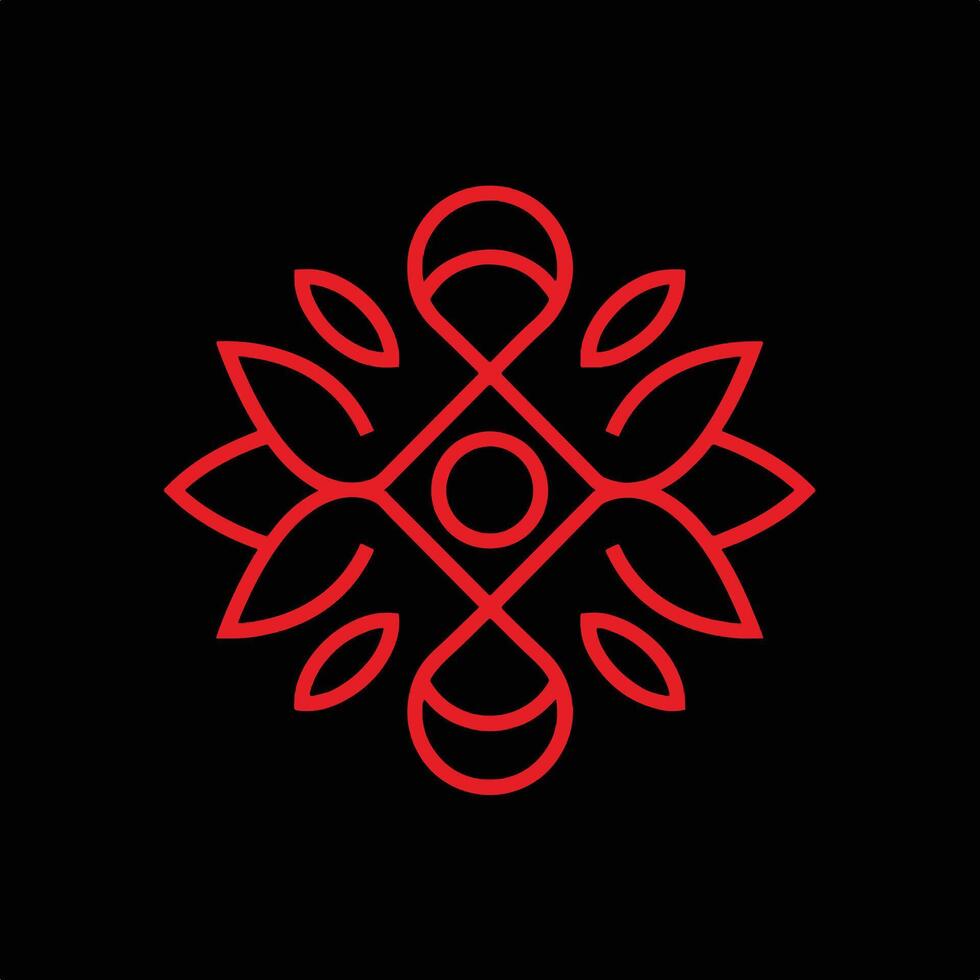 Red Minimalist Nature Leaf Abstract Logo. vector