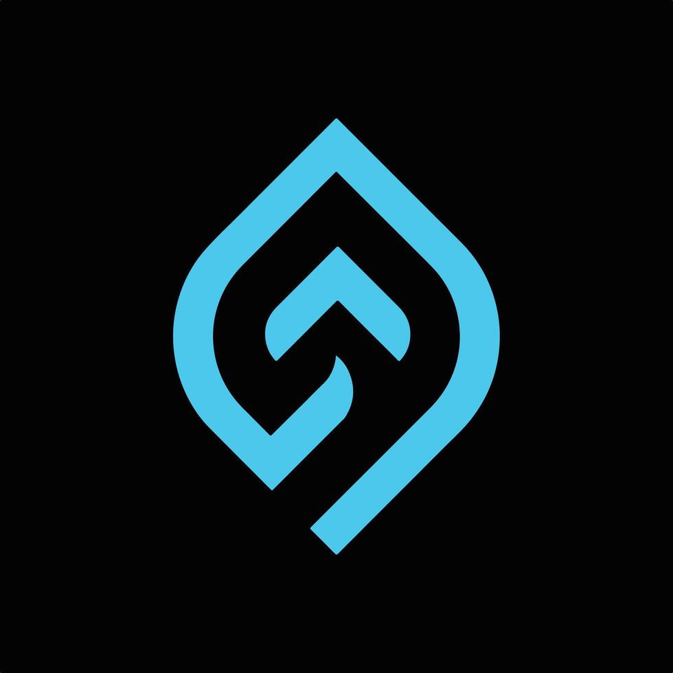 Blue Geometric Fisherman Business Logo Design. vector