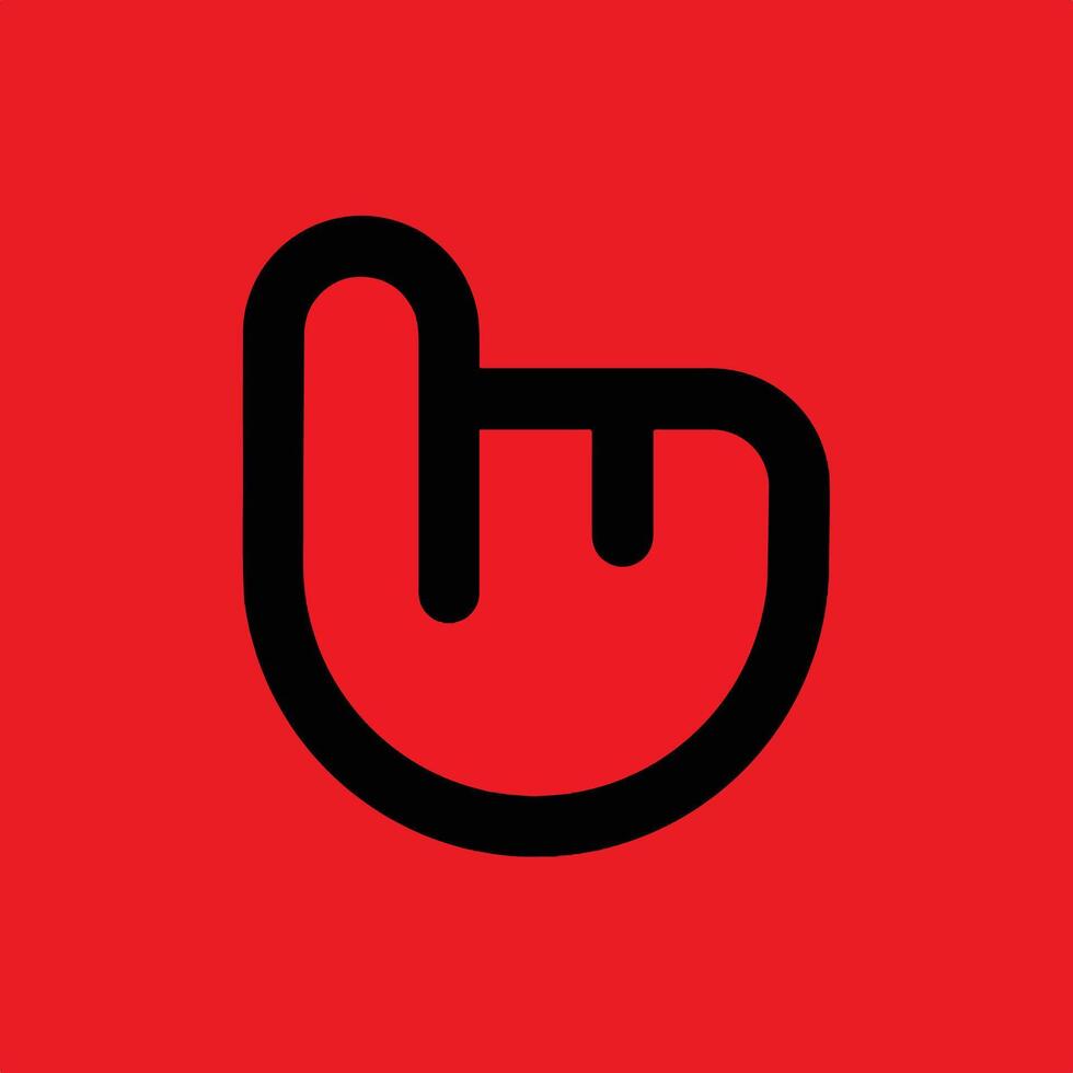 Red Minimalist Hand Point Brand Logo. vector