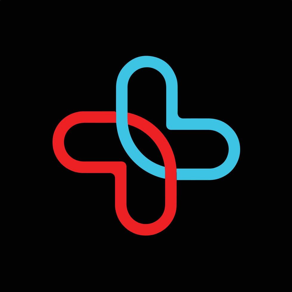 Red and Blue Minimalist Simple Medical Clinic Abstract Logo. vector
