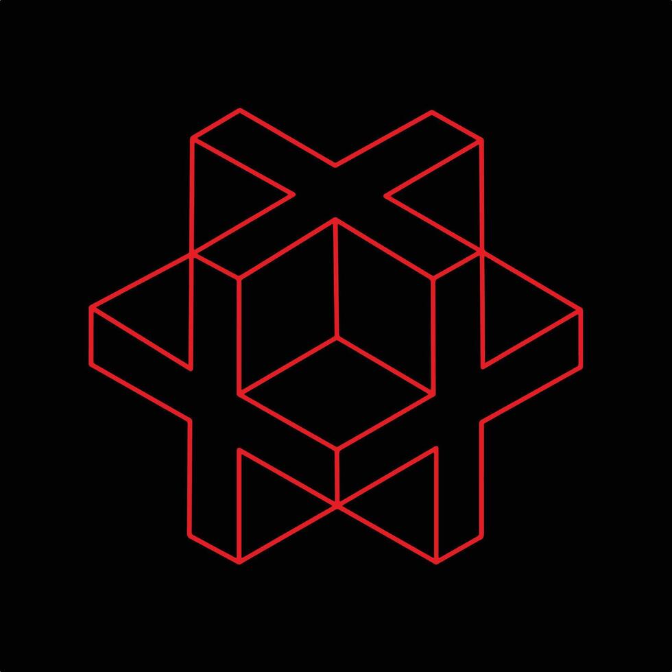 Black and Red Square Abstract Logo. vector