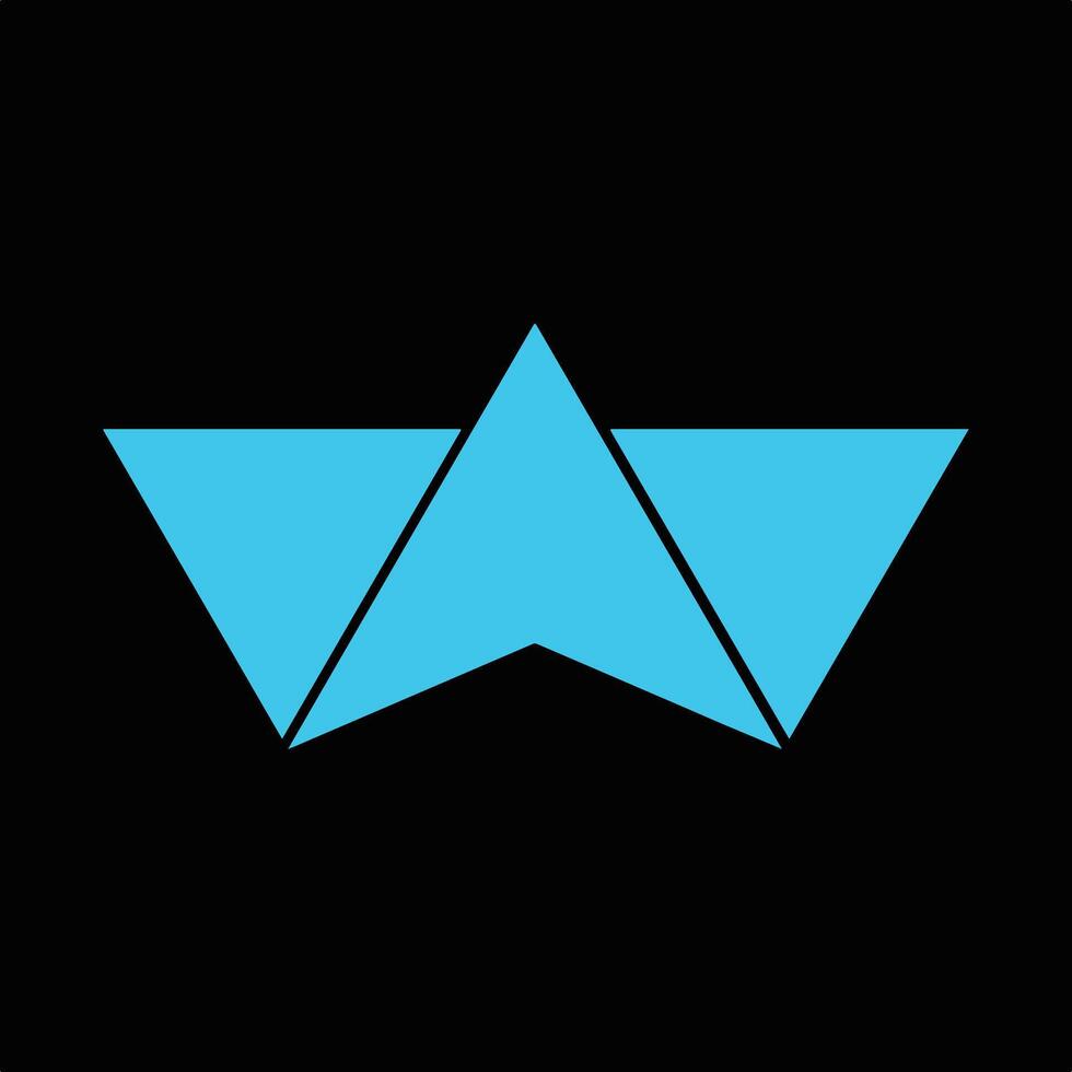 Blue Geometric Fisherman Business Logo. vector
