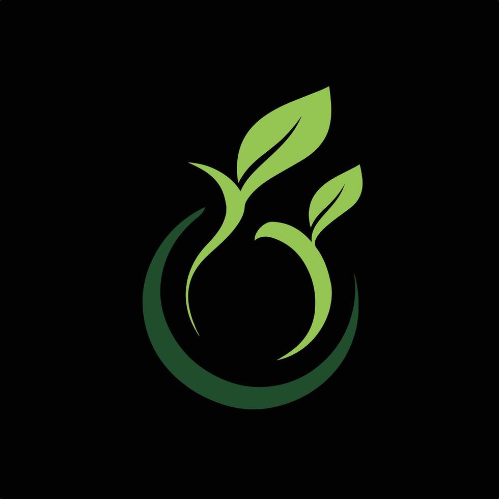 Dark Green Hydroponic Abstract Logo. vector