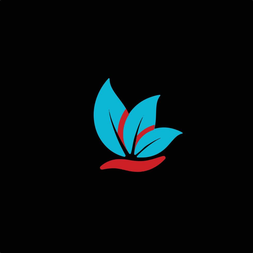 Vibrant Nature Logo with Colorful Leaves and a Red Base. vector