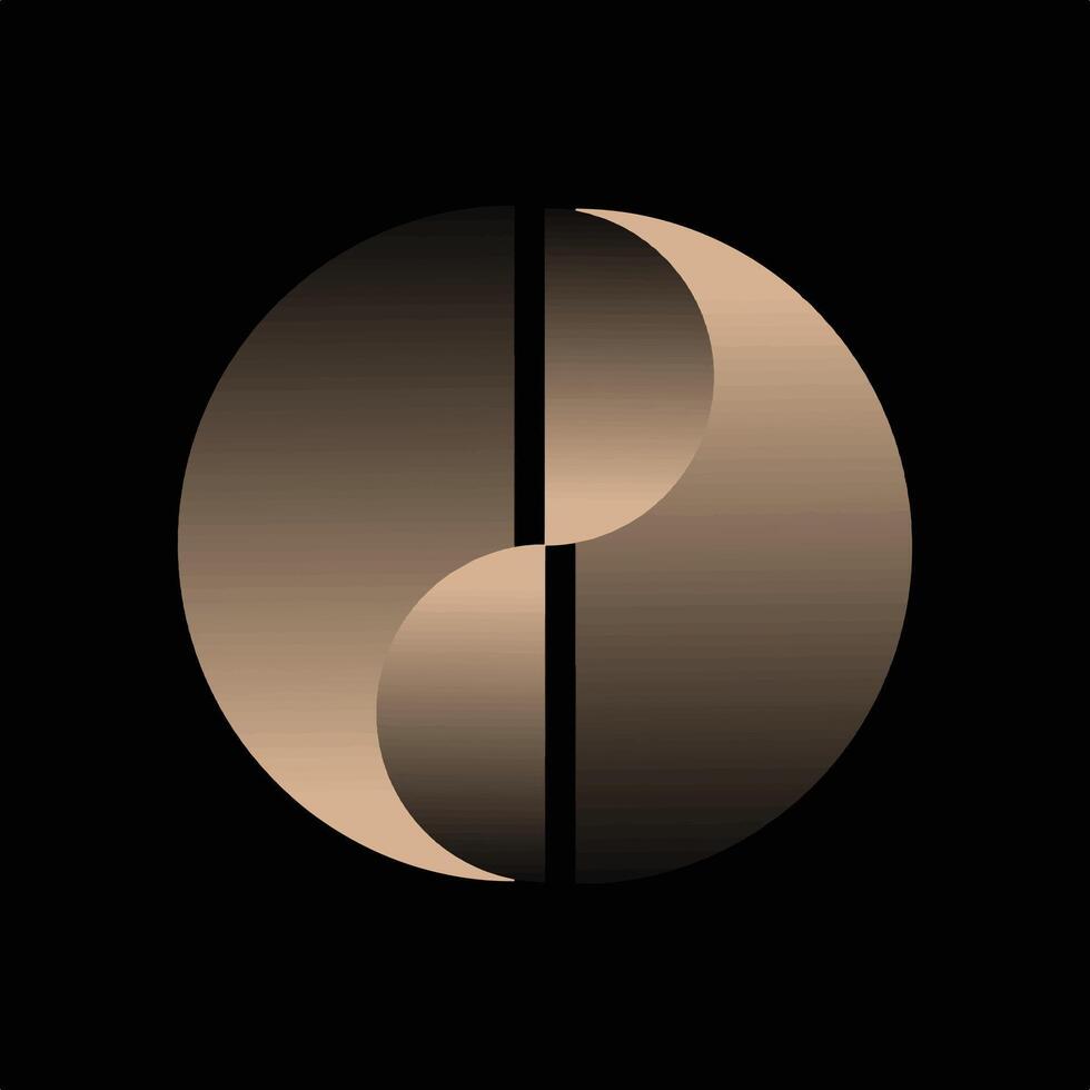 Grey and Beige Elegant Studio Abstract Logo. vector