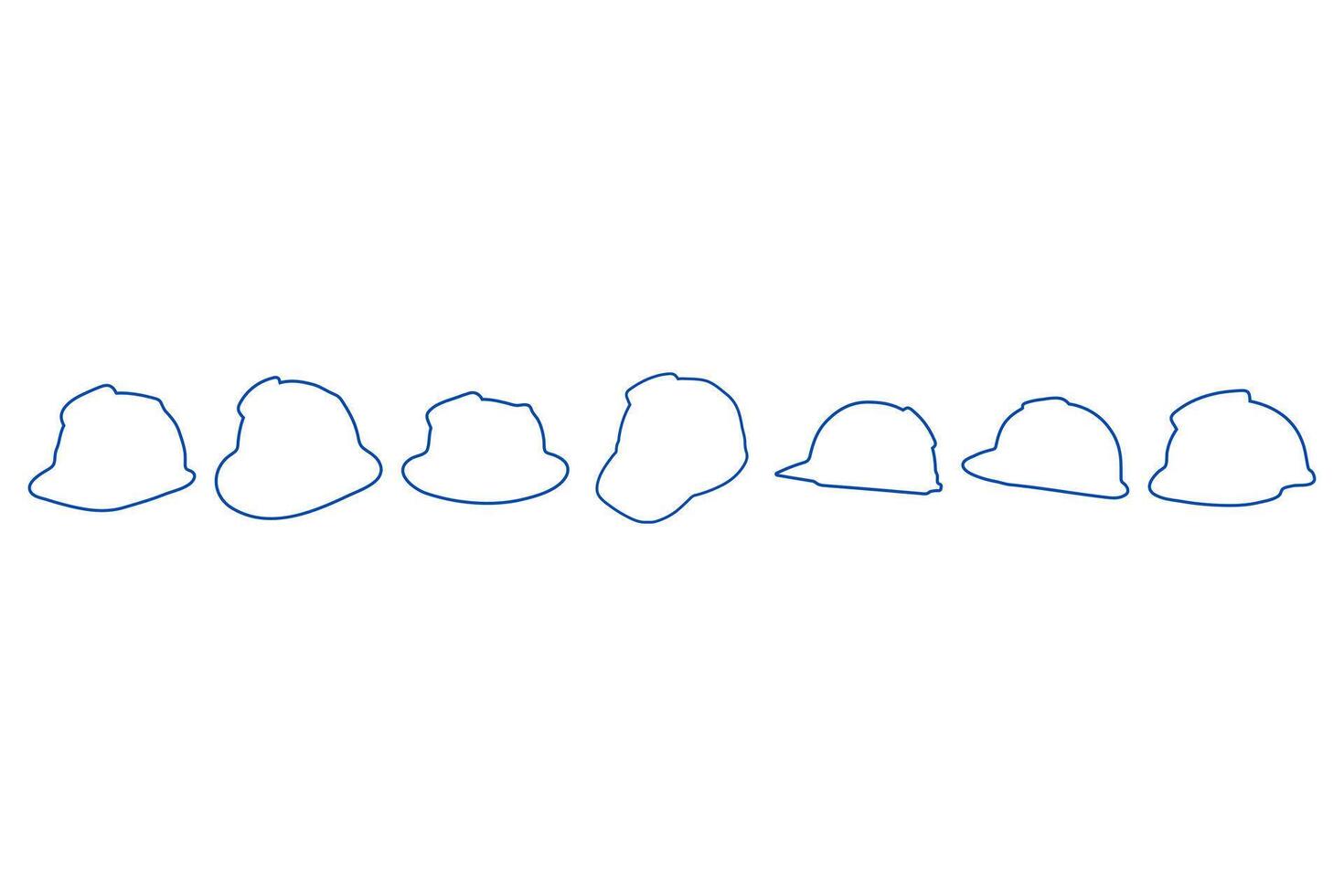 Simple craftsman hat outline design set vector