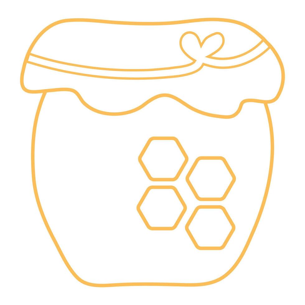 Simple honey jar outline illustration design vector