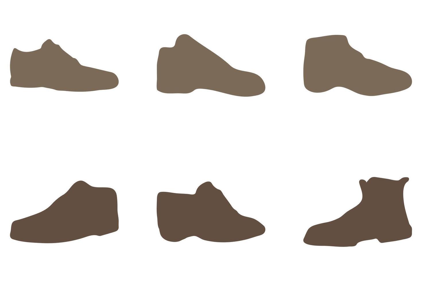 Men shoe silhouette icon design set vector