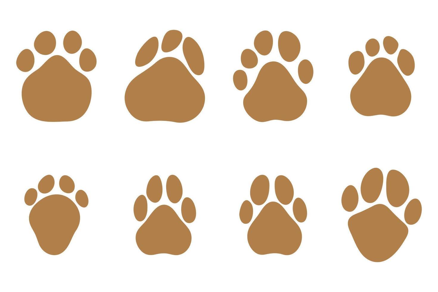 Paw foot print animal design set vector