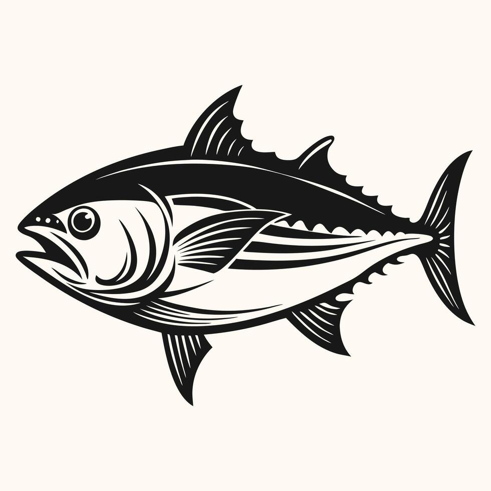 Tuna fish silhouette illustration. vector