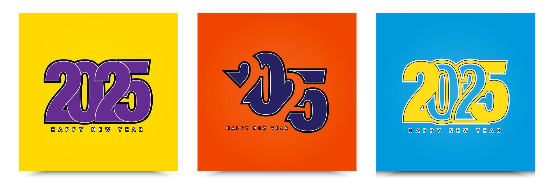 Set of 2025 number design template. vector
