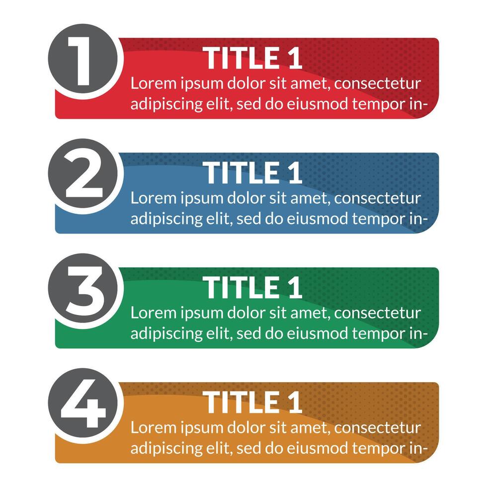 Numbered list Infographic elements set vector