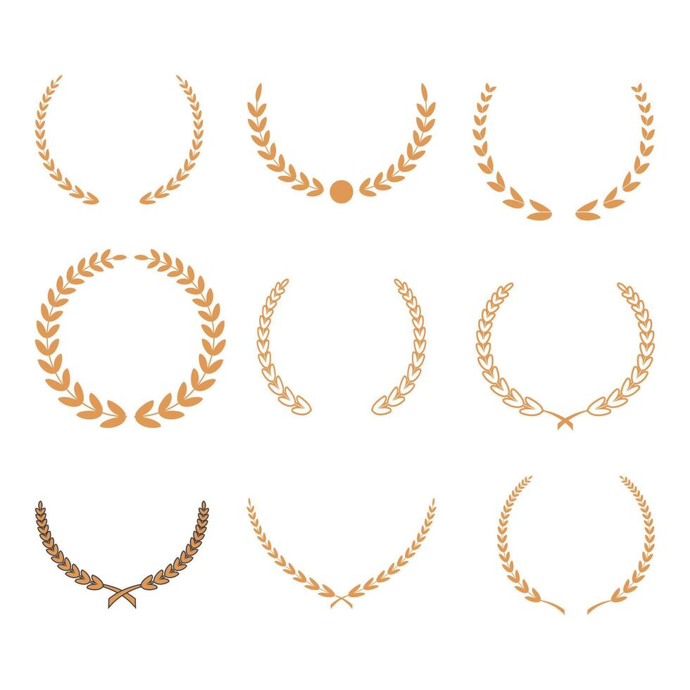 Set of laurel wreathe design vectors