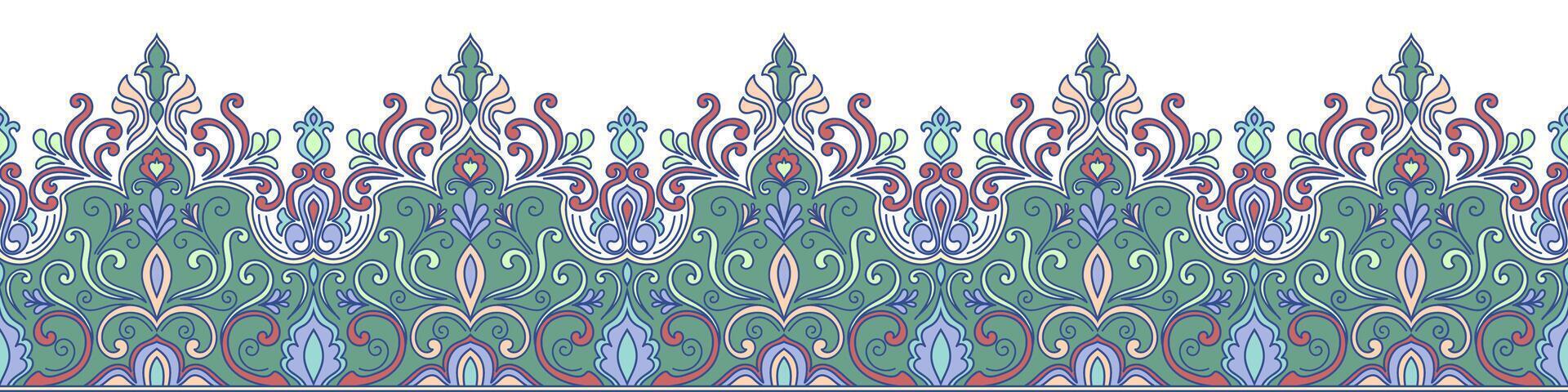 border abstract flower Vintage flowers for fabric patterns, carpet edges, classic frames. vector