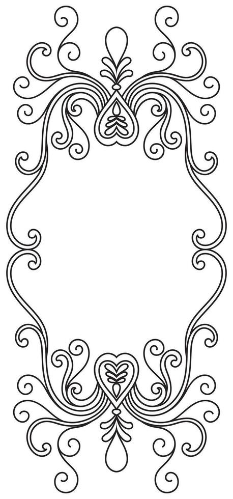 Vintage frame, abstract pattern, antique frame, classic, black lines vector