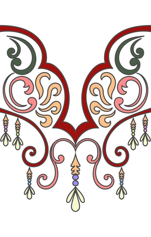 abstract tribal pattern Pattern on the collar for decorating clothes. vector