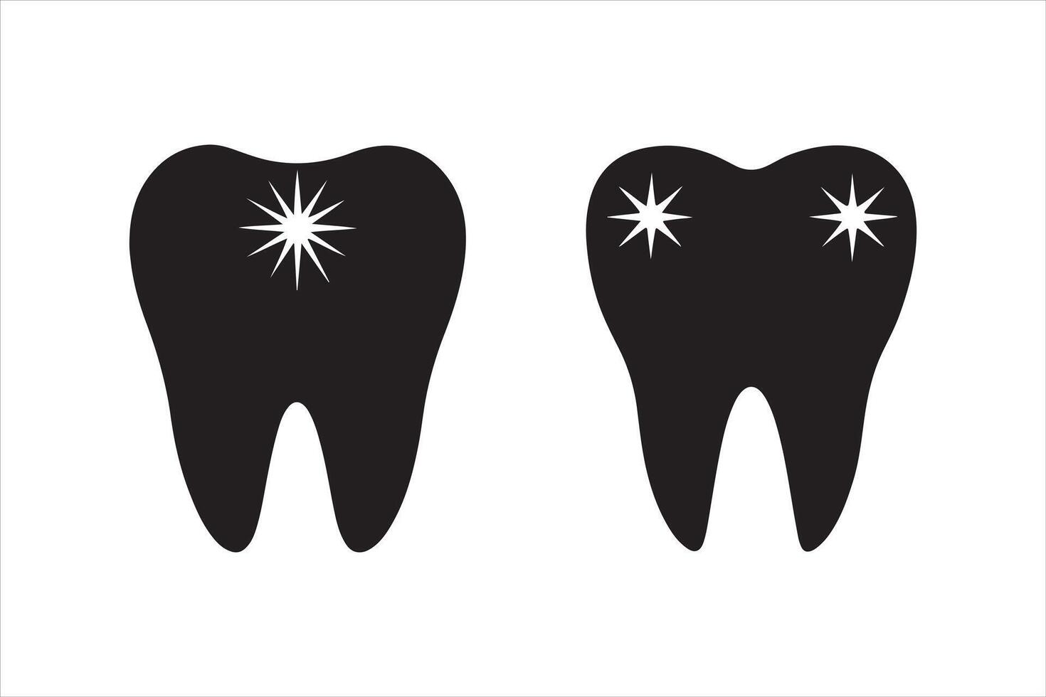 dental tooth icon, dentist tooth silhouette art illustration vector