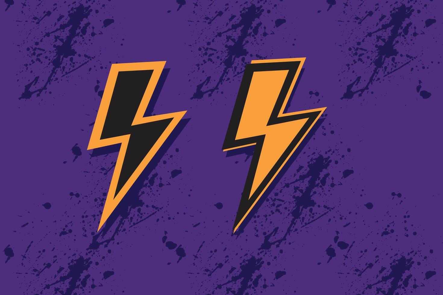 Thunder bolt lightning on grunge purple background vector