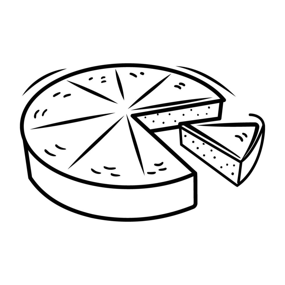A doodle style icon of tart vector